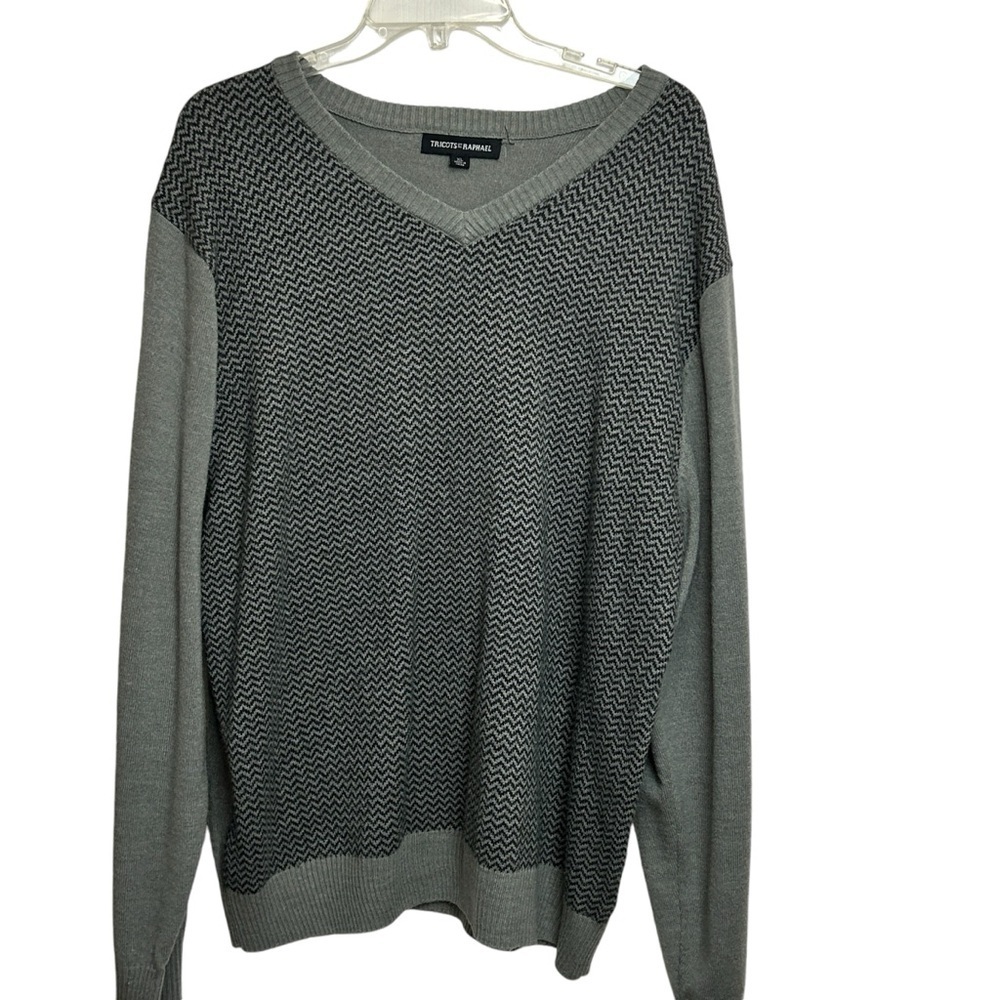 Tricots St. Raphael Men's  XL Moon Heather V-Neck Sweater
